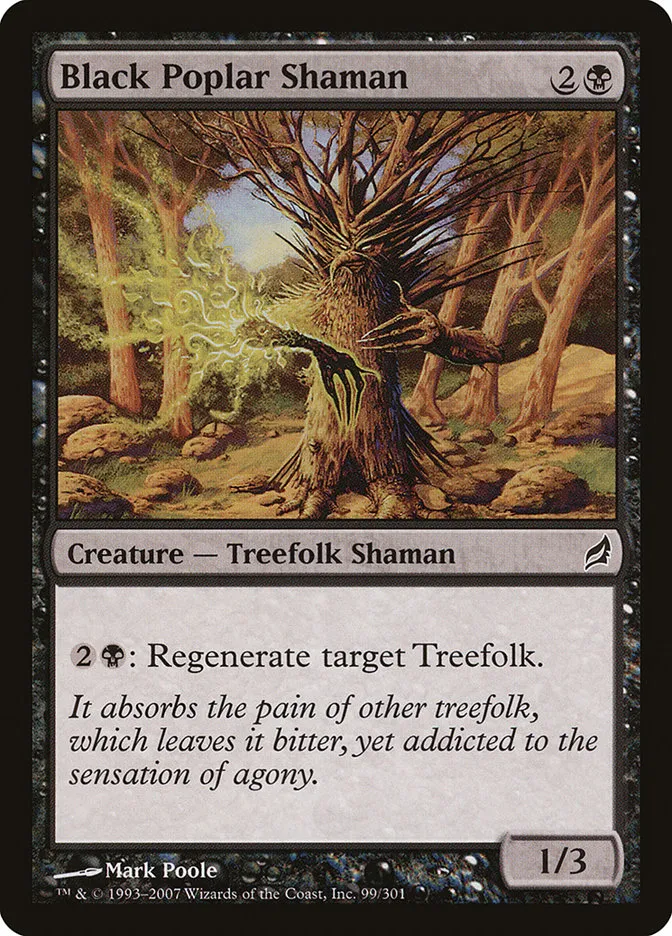 2007 Lorwyn Black Poplar Shaman common #99 common card image