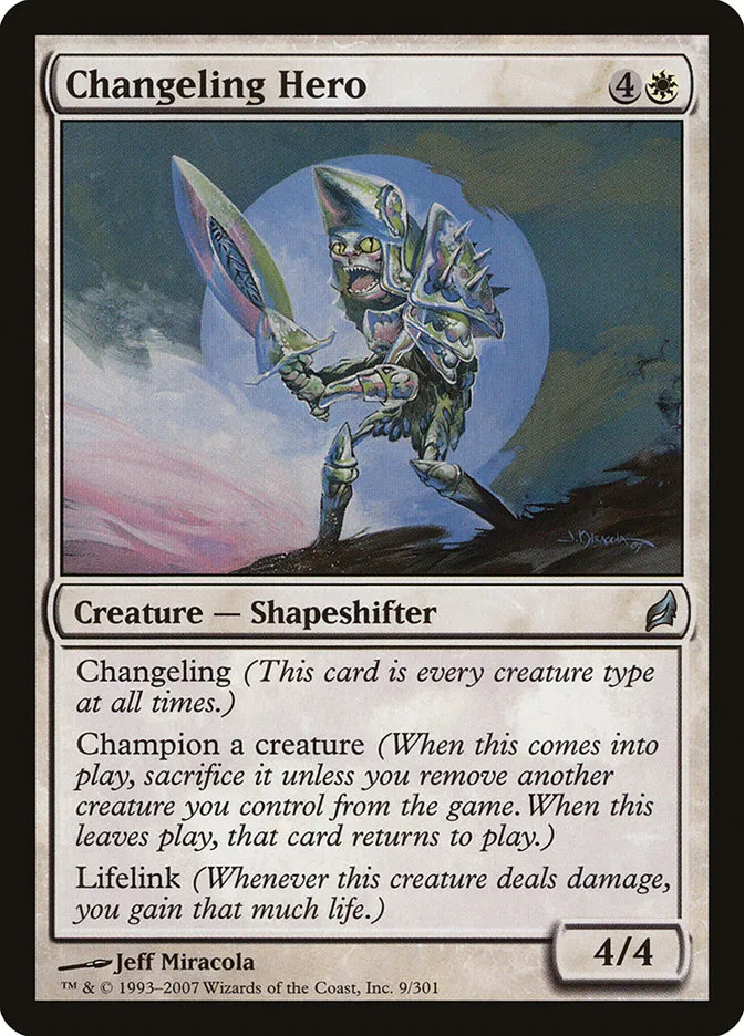 2007 Lorwyn Changeling Hero #9 uncommon card image