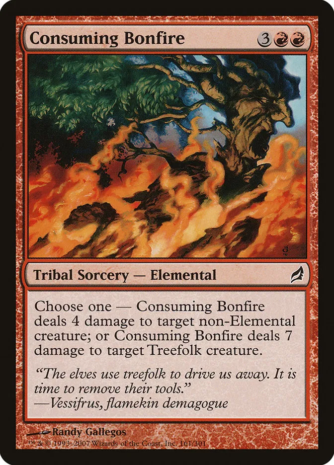 2007 Lorwyn Consuming Bonfire common #161 common card image