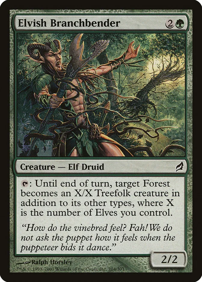 2007 Lorwyn Elvish Branchbender common #204 common card image