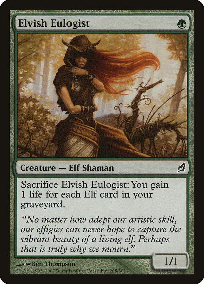 2007 Lorwyn Elvish Eulogist common #205 common card image