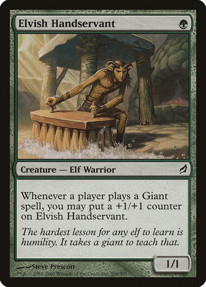 2007 Lorwyn Elvish Handservant common #206 common card image