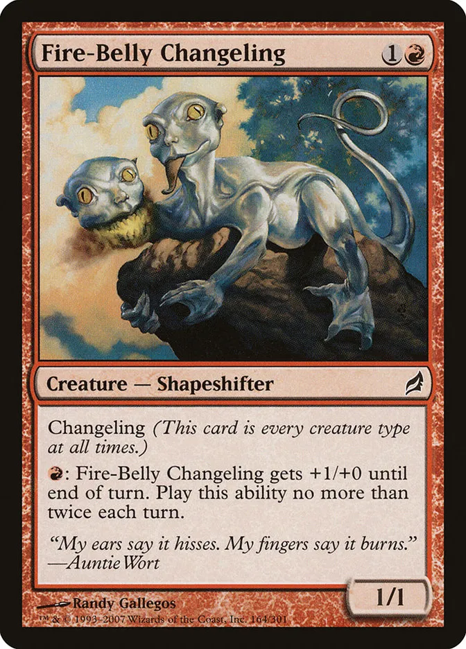 2007 Lorwyn Fire-Belly Changeling common #164 common card image