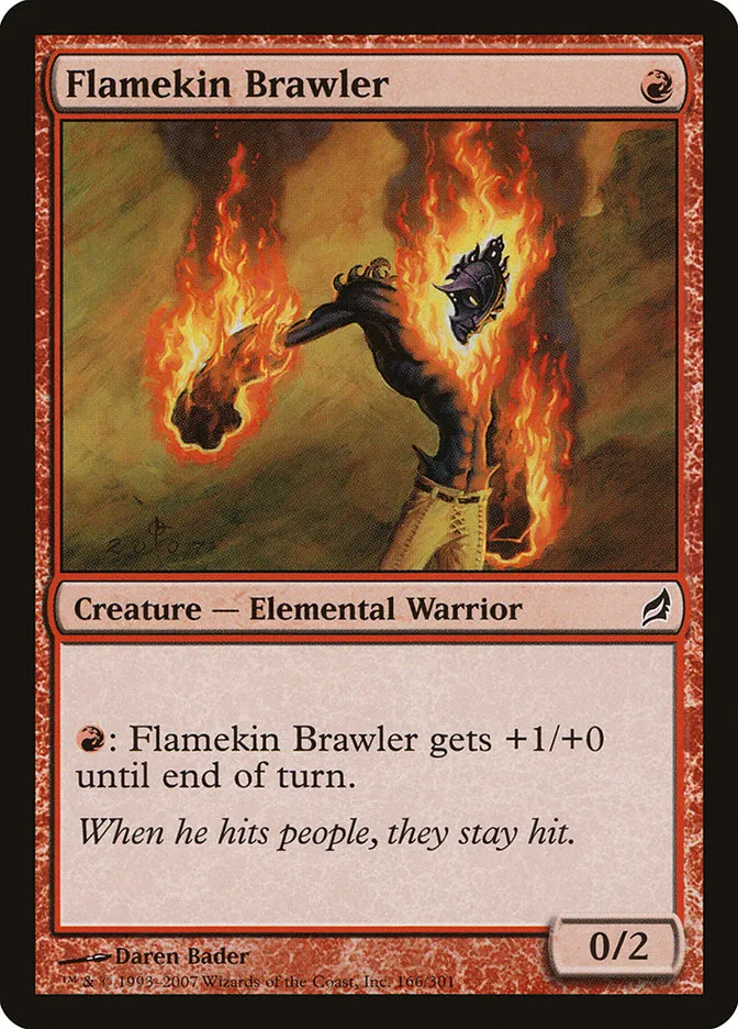 2007 Lorwyn Flamekin Brawler common #166 common card image