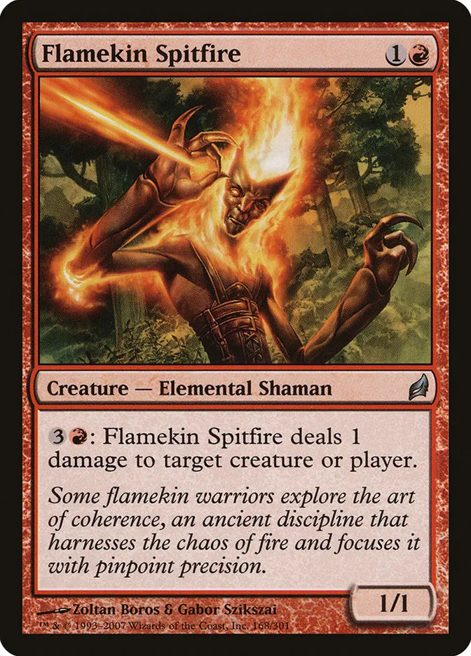 2007 Lorwyn Flamekin Spitfire uncommon #168 uncommon card image