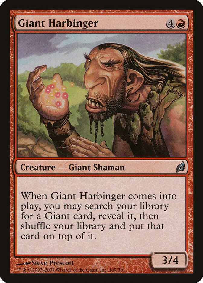 2007 Lorwyn Giant Harbinger uncommon #169 uncommon card image