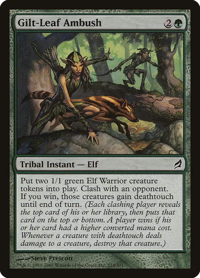 2007 Lorwyn Gilt-Leaf Ambush common #214 common card image
