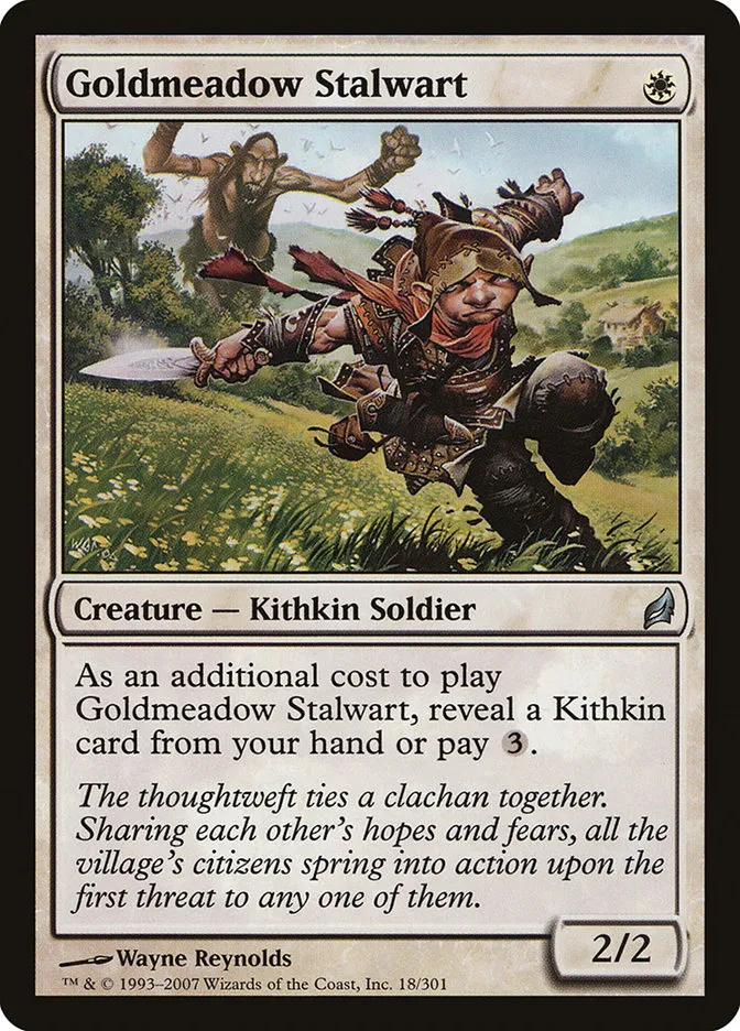 2007 Lorwyn Goldmeadow Stalwart #18 uncommon card image