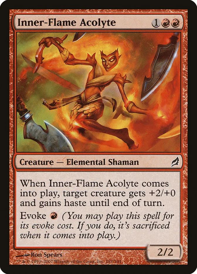 2007 Lorwyn Inner-Flame Acolyte #181 common card image