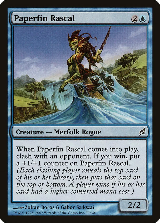 2007 Lorwyn Paperfin Rascal common #77 common card image