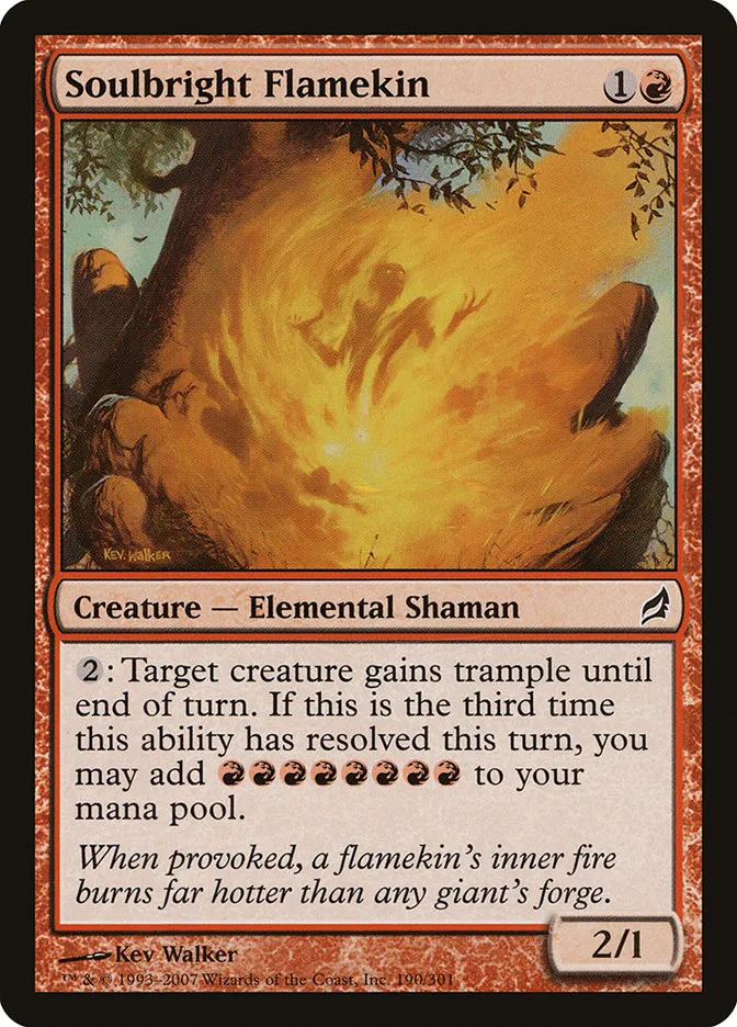 2007 Lorwyn Soulbright Flamekin common #190 common card image