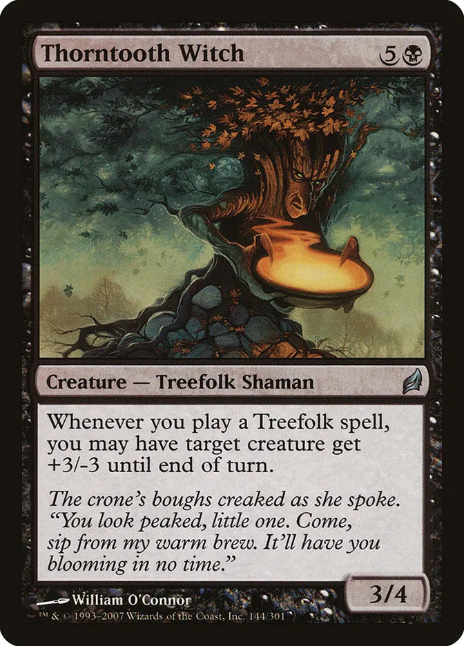 2007 Lorwyn Thorntooth Witch uncommon #144 uncommon card image