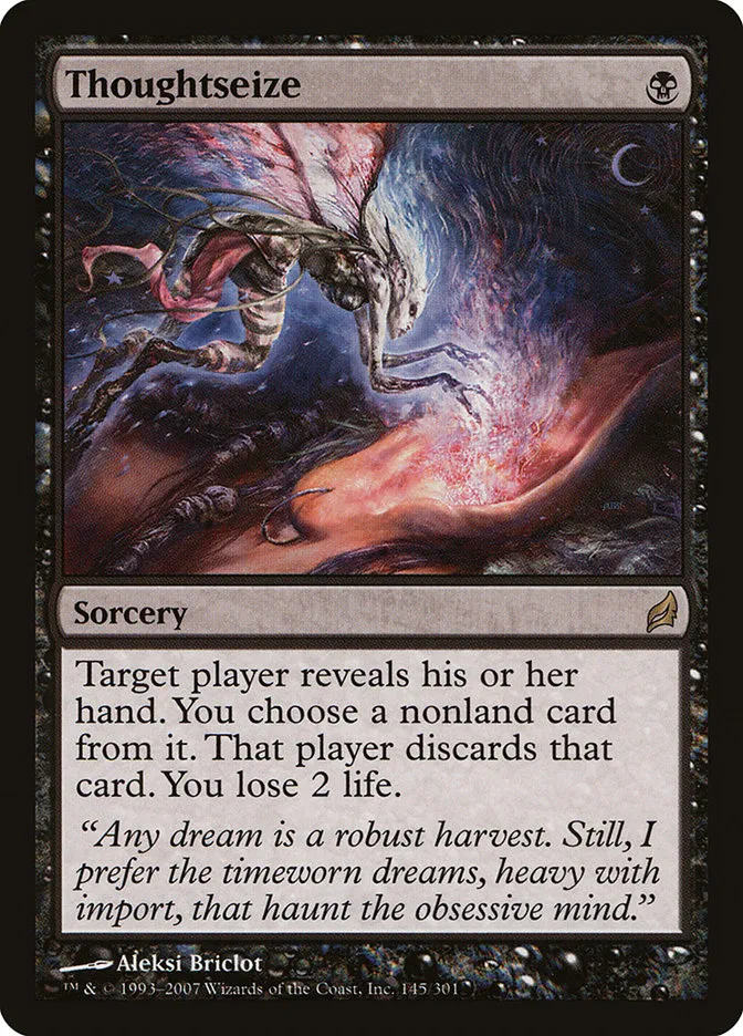 2007 Lorwyn Thoughtseize rare #145 rare card image