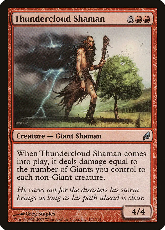 2007 Lorwyn Thundercloud Shaman uncommon #195 uncommon card image