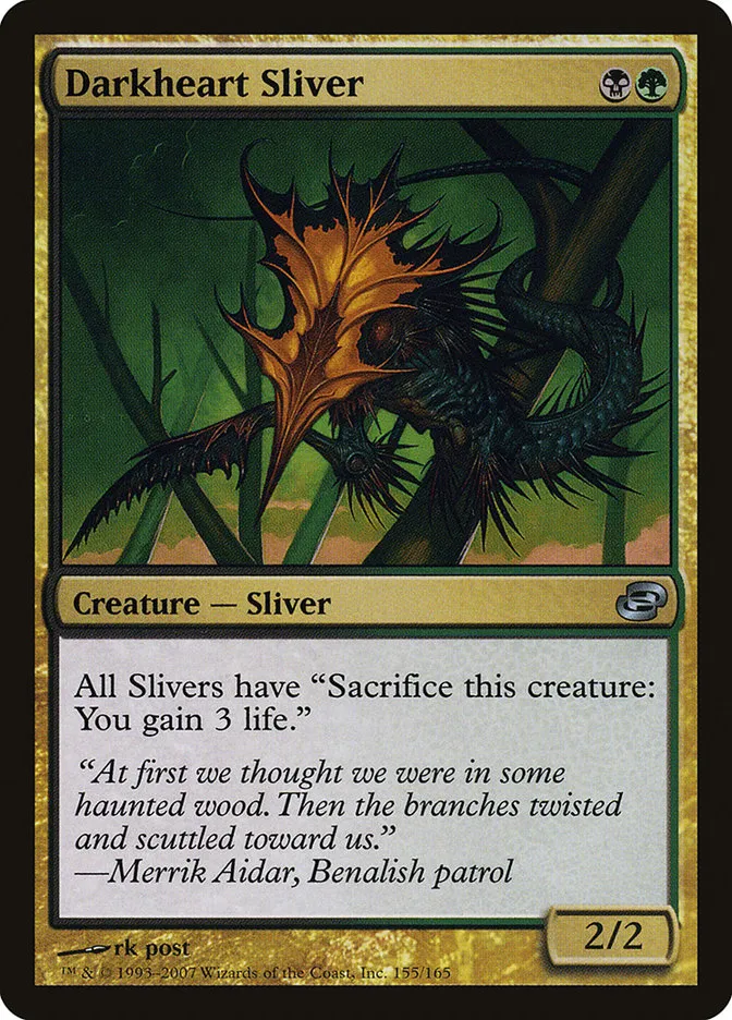 2007 Planar Chaos Darkheart Sliver uncommon #155 uncommon card image