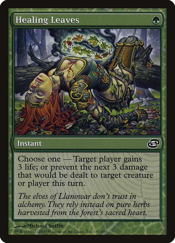 2007 Planar Chaos Healing Leaves common #150 common card image