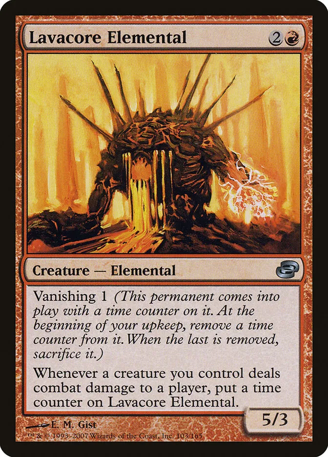 2007 Planar Chaos Lavacore Elemental uncommon #103 uncommon card image
