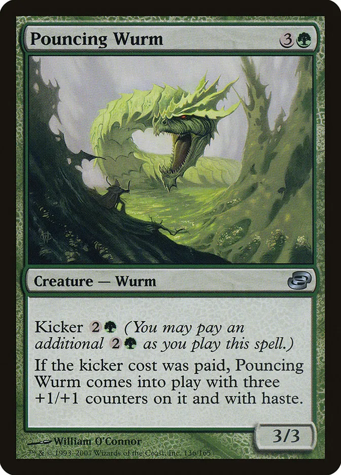 2007 Planar Chaos Pouncing Wurm uncommon #136 uncommon card image