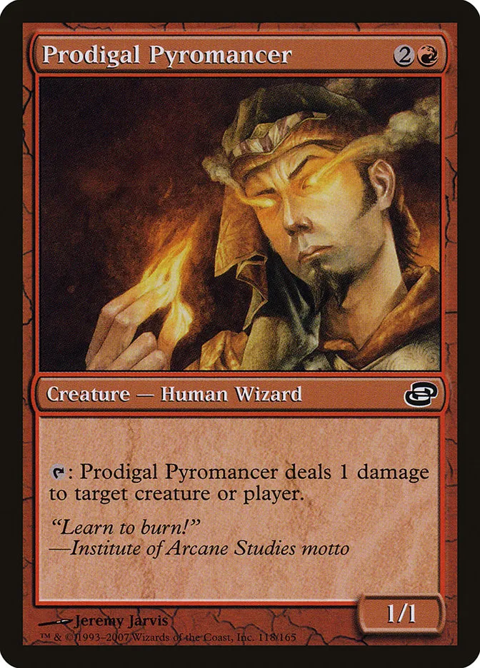 2007 Planar Chaos Prodigal Pyromancer common #118 common card image