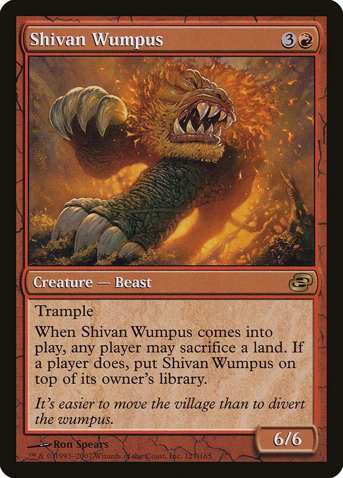 2007 Planar Chaos Shivan Wumpus #121 rare card image