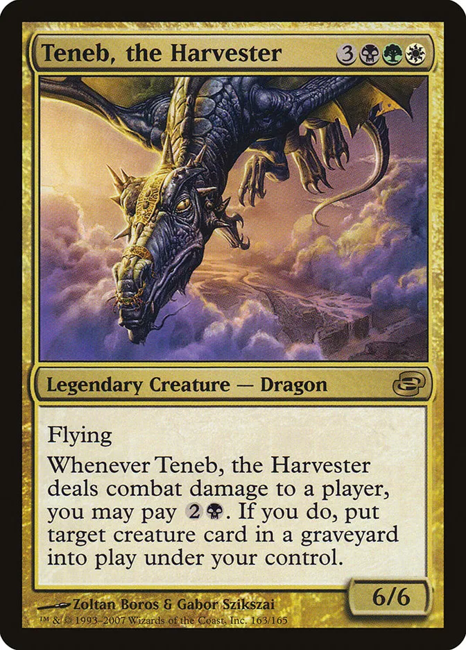 2007 Planar Chaos Teneb, the Harvester rare #163 rare card image