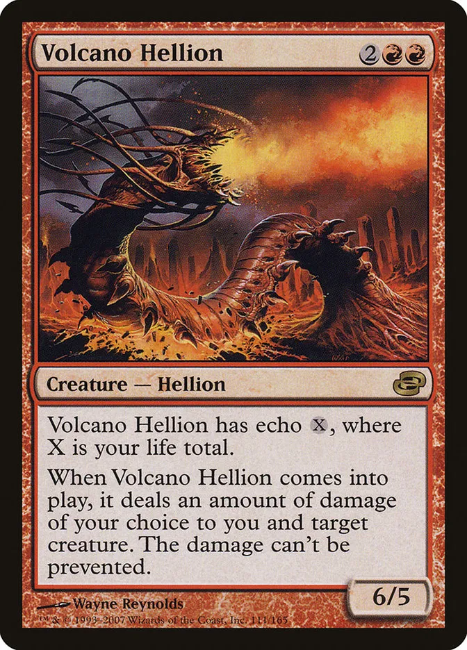 2007 Planar Chaos Volcano Hellion rare #111 rare card image