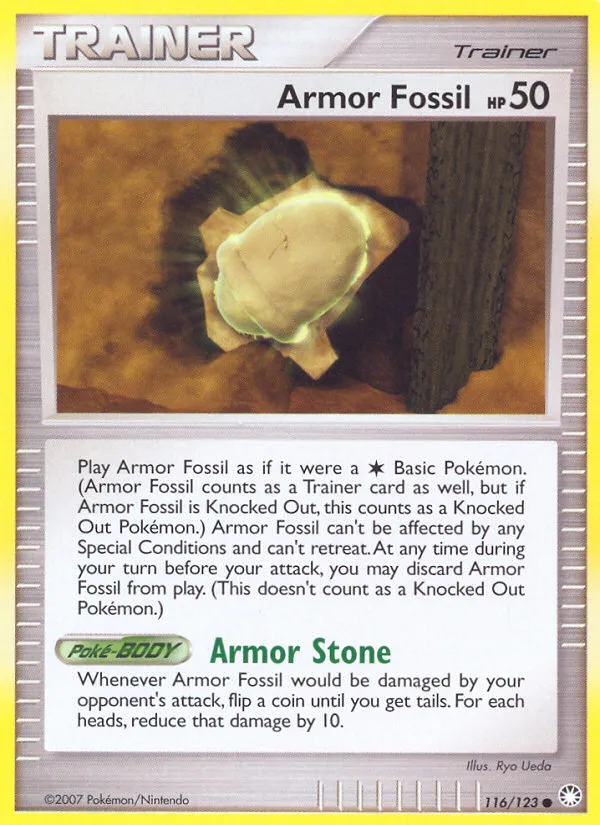 2007 Mysterious Treasures Armor Fossil #116/123 Common card image