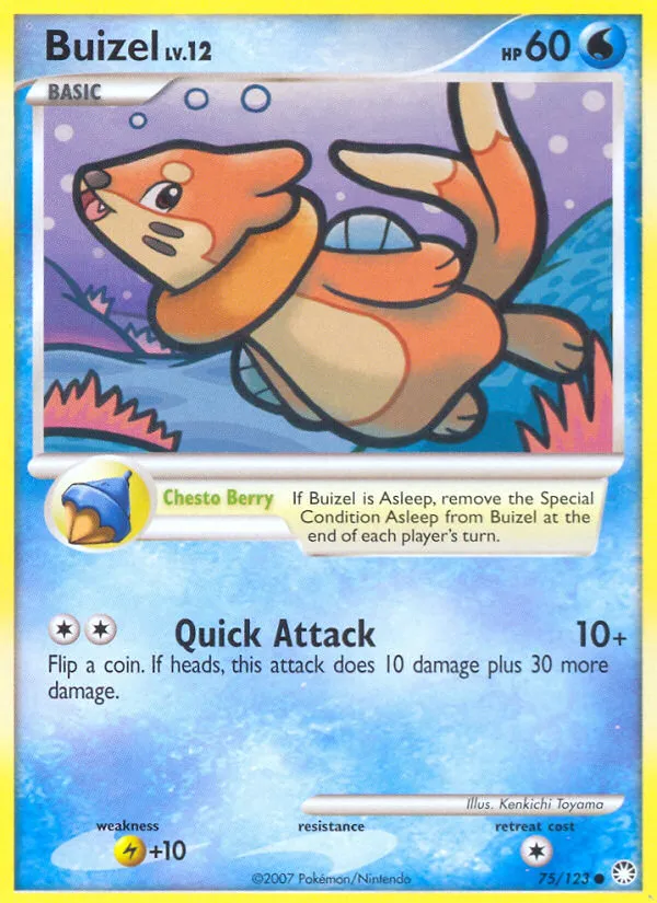 2007 Mysterious Treasures Buizel #075/123 Common card image