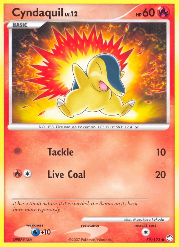 2007 Mysterious Treasures Cyndaquil #079/123 Common card image
