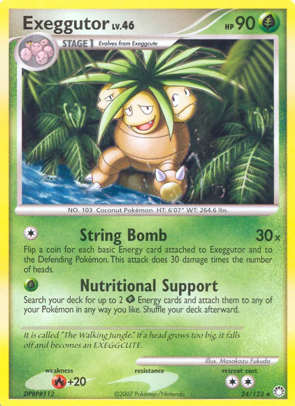 2007 Mysterious Treasures Exeggutor Rare #024/123 Rare card image