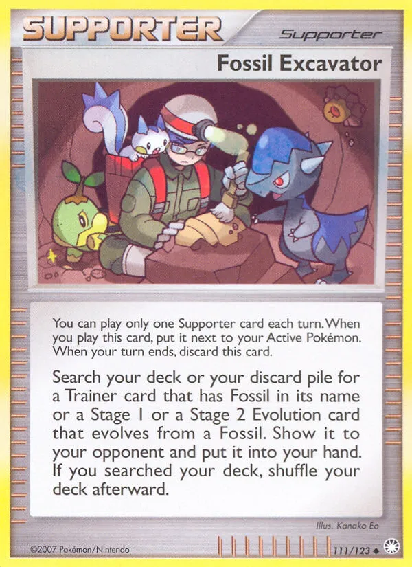 2007 Mysterious Treasures Fossil Excavator #111/123 Uncommon card image