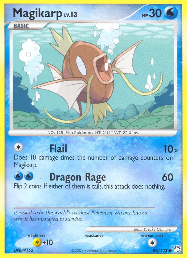 2007 Mysterious Treasures Magikarp #089/123 Common card image
