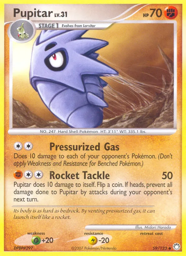 2007 Mysterious Treasures Pupitar Uncommon #059/123 Uncommon card image