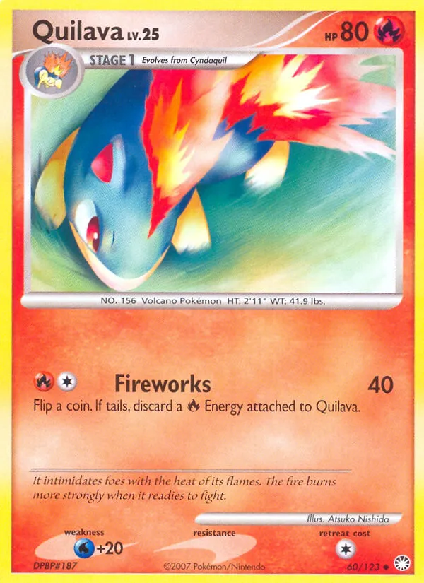 2007 Mysterious Treasures Quilava Uncommon #060/123 Uncommon card image