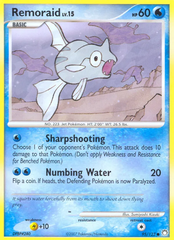 2007 Mysterious Treasures Remoraid Common #095/123 Common card image
