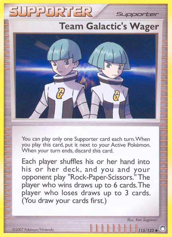 2007 Mysterious Treasures Team Galactic's Wager #115/123 Uncommon card image