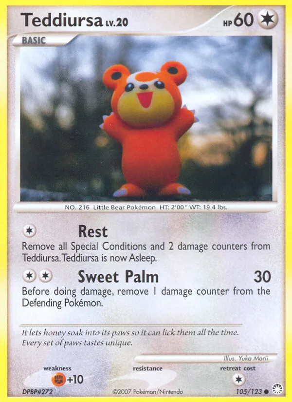 2007 Mysterious Treasures Teddiursa #105/123 Common card image