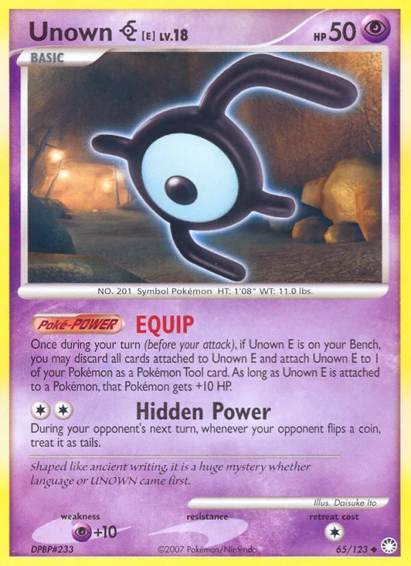 2007 Mysterious Treasures Unown [E] Uncommon #065/123 Uncommon card image