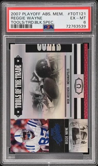 2007 Playoff Absolute Memorabilia Reggie Wayne Tools Of The Trade Black Spectrum #Tot121 card image