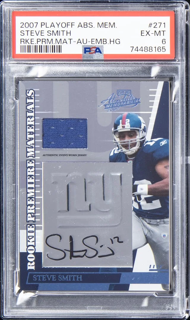 2007 Playoff Absolute Memorabilia Steve Smith Premium Materials Autograph #271 card image