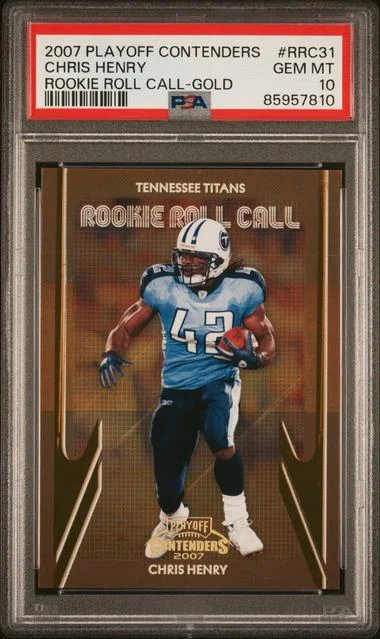 2007 Playoff Contenders Chris Henry Roll Call Gold #RRC31 card image