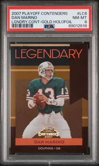 2007 Playoff Contenders Dan Marino Legendary Contenders Gold Holofoil #LC6 card image