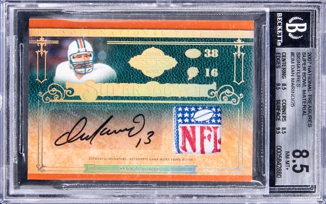 2007 Playoff Dan Marino National Treasures Super Bowl Material Signatures #SB-DM card image