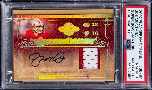2007 Playoff Joe Montana National Treasures Super Bowl Material Signatures #SB-JM card image
