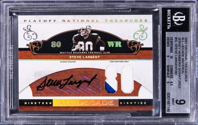 2007 Playoff Steve Largent National Treasures All Decade Material #AD-SL card image
