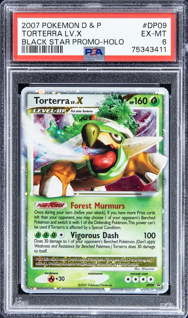 2007 Pokemon D & P Black Star Promo - Holofoil Torterra LV. X #DP09 card image