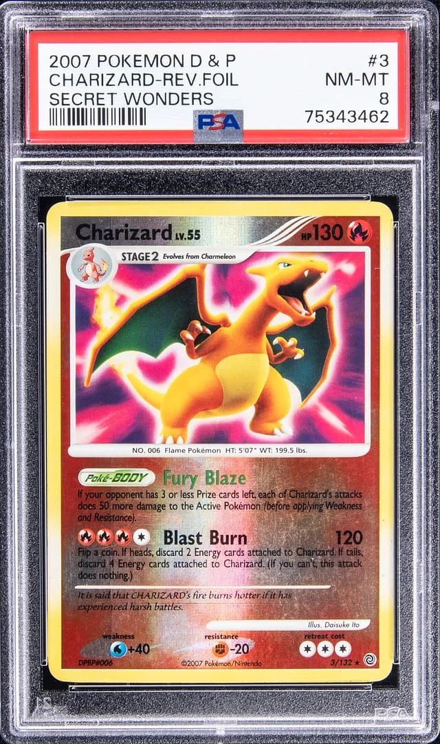 2007 Pokemon D & P Reverse Foil - Secret Wonders Charizard #3 card image