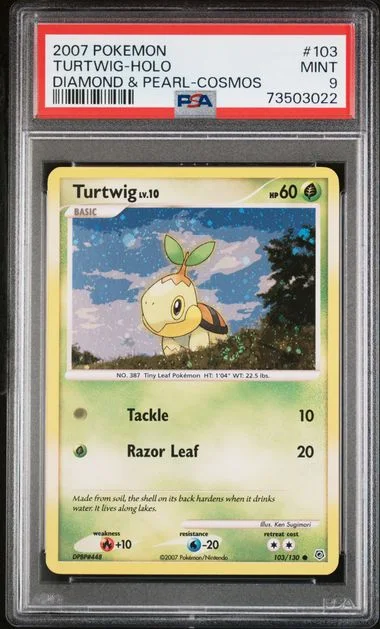 2007 Pokemon Diamond and Pearl Cosmos Holofoil Turtwig #103 card image