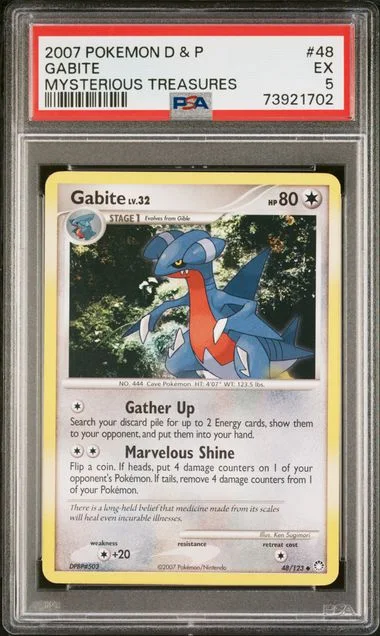 2007 Pokemon Diamond and Pearl Mysterious Treasures Gabite #48 card image