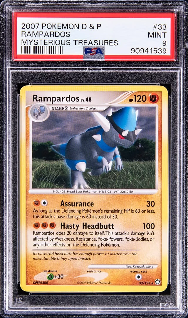 2007 Pokemon Diamond and Pearl Mysterious Treasures Rampardos #33 card image